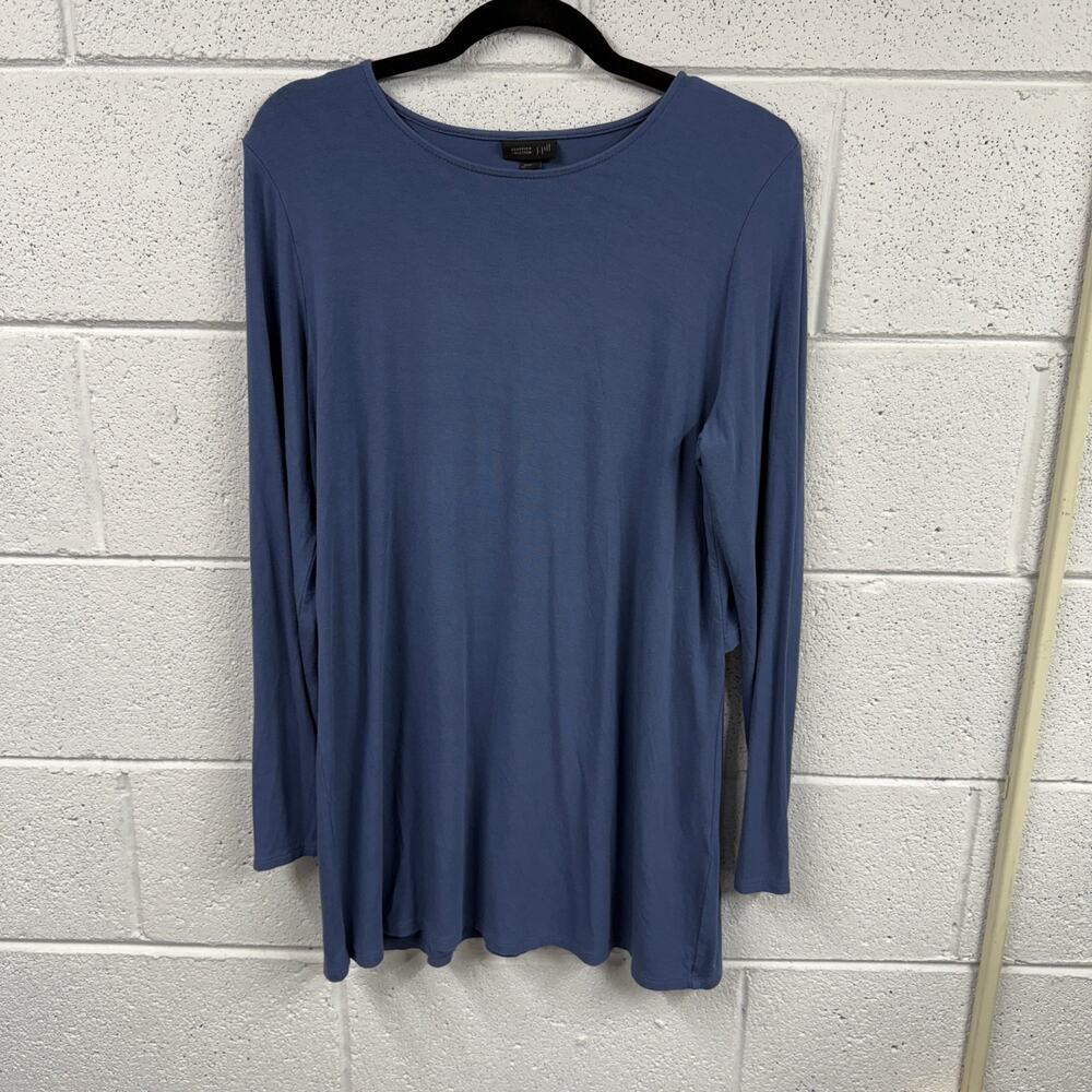 J Jill Wearever Collection Size M Tunic Round Neck Stretch Tie Back Ultra Soft